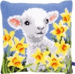 kussen Lam met narcissen Art nr. PN-0148423 