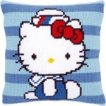 Kussen hello kitty in marine