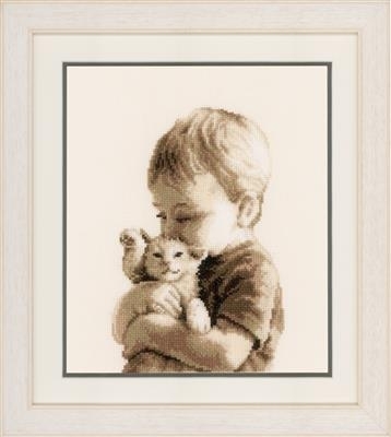 Jongen met kitten