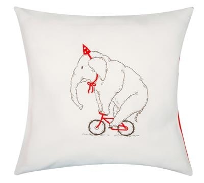 Kussen olifant op fiets