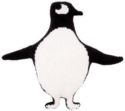 Kruissteekvormkussen kit met rug, Eva Mouton Pinguin