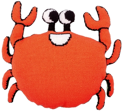 Kruissteekvormkussen kit met rug, Eva Mouton Krab